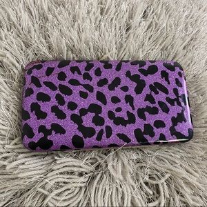 Amici Wallet Purple Leopard Women Clutch Snap